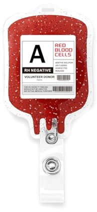 jebyltd Porte-badge en acrylique pour groupe sanguin élégant