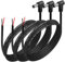 HATMINI DC 5521 Câble d'alimentation en queue de cochon à angle droit de 90 degrés 18 AWG prise mâle d'alimentation CC vers fil nu extrémité ouverte câble d'alimentation en queue de cochon (18AWG)