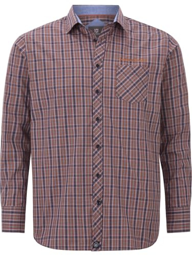 Jan Vanderstorm Herren Hemd Bjornman | lässiges langarm Karohemd, 100% Baumwolle mit Kentkragen, Brusttasche, Alltag & Freizeit kariert, große Größen L–7XL
