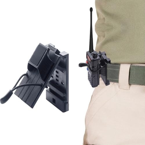 ASOQOLA Tactical Radio Holder Radio Holster for Duty Belt,Tactical Radio Holder Belt Clip Belt Up To 2.44, Walkie Talkie Belt Clip for Motorola, BaoFeng, Midland Radios(Upgrade Version)