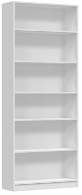 CDF Bücherregal W80 PAFOS | Farbe: Weiß | Für Wohnzimmer, Büro, Arbeitszimmer | Modern | Regal für Bücher | Ideal für Kinderzimmer, Teenager, Jugendzimmer