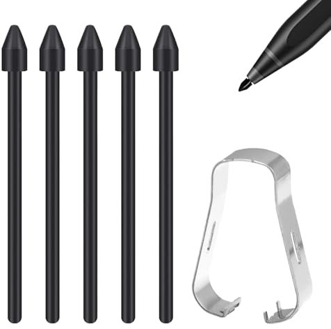 5 Pack Puntas S Pen, Puntas de Recambio para S Pen, Compatible con Samsung Galaxy Tab S6/S6 Lite/S7/S7+/S7 FE/S8/S8+/S8 Ultra/S21 Ultra/S22 Ultra/S23 Ultra/Note10/Note10+/Note20/Note20 Ultra (Negro)