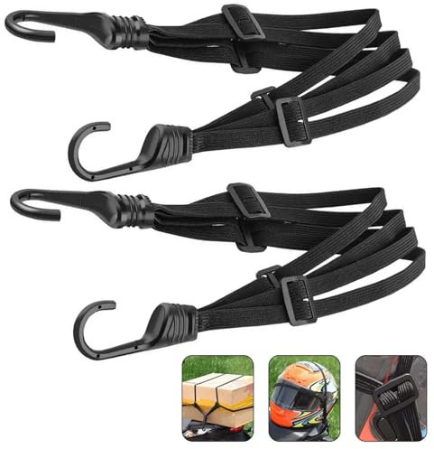 2 Stücke Gepäckträger Spanngurt, Gepäckspanner, Spanngurt Fahrrad, Expander mit Haken, Spanngurte mit Haken, Spanngurte Kurz Mit 4 Schiebeschnalle für Fahrrad Gepäckträger and Motorrad