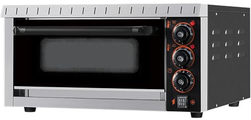 Hlixzoy Tabletop Electric Pizza Oven, 2000W Commercial Pizza Oven with Pizza Stone And Timer Stainless Steel Single Layer Pizza Oven