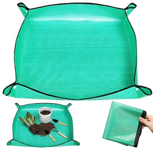 HUXILI Large Repotting Mat for Indoor and Outdoor Plant（39.4X39.4） Waterproof Portable and Foldable Home Gardening Repotting Mat, Easy Storage Plant Repotting Mat, Durable Design Plant Potting Mat