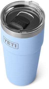 YETI Rambler Cup, Vacuum Insulated Stainless Steel Stackable Cup with Magslider Lid, Big Sky Blue, 20 oz (591 ml)