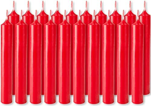BRUBAKER 200er Pack Geburtstagskerzen Rot 9,5 cm | Kleine Spitzkerzen für Geburtstag, Magie, Rituale oder Partydekoration - Dekokerzen mit 1,25 cm Durchmesser - Stabkerzen