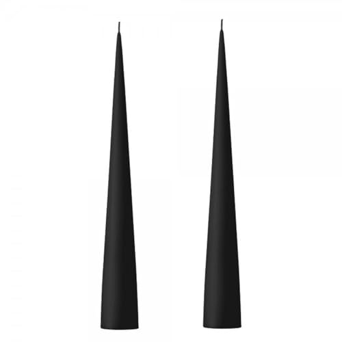 ester & erik Cone Candles I Box I 37cm I 2pcs. |95 Velvet matt Black