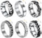 ZENGSING 6 Pcs Silber Spinner Ring Herren Fidget Spinner Ringe Edelstahl Fidget Band Ringe Männer Edelstahl Spinner Ring für Herren Damen (Größe 9)