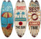 Blleshelfl Deko Surfbretter,Beach Sign Surfbrett Wanddeko, Dekorative Holzbretter für Bar, Pool, Mediterrane, Beach Party Maritim Dekorationen, 3-teiliges Set