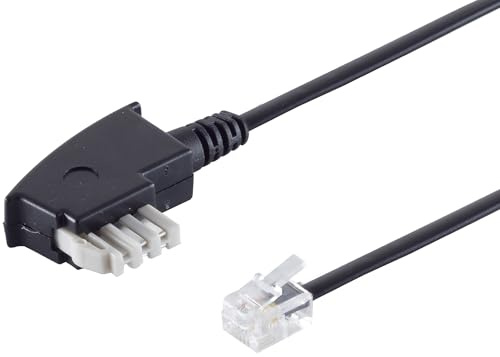 1aTTack.de 1x 15m - TAE-N auf RJ11 6/4 Telefonkabel 6P4C Anschlusskabel mit Internationaler Belegung für Anrufbeantworter Fax Modem