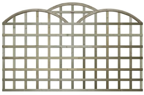 Fence Trellis Topper, 6ft x 3ft Standard Triple Dome Wooden Panel (3 Pack) | Decorative, Easy to Install, Pressure Treated, Create Privacy & Screening, for Climbing Plant Support, Fencing & Boundaries