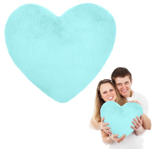 CEWROM Herzkissen, Hellblau Herzform Kissen Kuschelkissen,Dekokissen Kopfkissen, Zierkissen, Plüsch Sofakissen, Kuschelkissen für Kinderzimmer Sofa Dekoration, Plüsch Kissen in Herzform, Schmusekissen