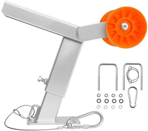 VEVOR Support de Treuil pour Remorque Bateau, Hauteur Réglable 370-548 mm, avec Roulettes TPU, Boulons en U, Compatible Timon de Remorque 50,8-76,2 mm x 76,2-101,6 mm, pour Jet-ski, Voilier, Hors-bord