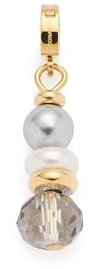 JEWELS BY LEONARDO Anhänger Clip & Mix Pauly • Ketten-Anhänger aus goldfarbenem Edelstahl • aufgereihte Glas- und Imitationsperlen in grautönen • Clip S (3,5 mm Ø) • Schmuck Geschenk Damen • 025654