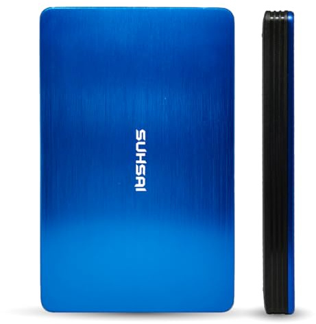 SUHSAI Externe Festplatte 500GB USB 3.0, 2,5 Zoll HDD Tragbar, Datensicherung und Speicher für Gaming-Laptop, PC, Mac, Desktop, PlayStation 5, Xbox Series X, Blau