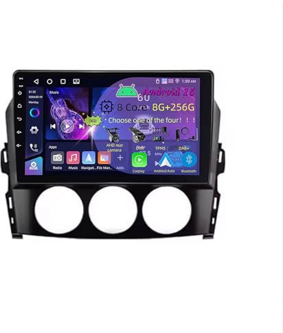 9 Pollici Doppio Din Android 15 Autoradio per Mazda MX-5 MX5 III 3 NC 2005-2015 con Car Play Telecamera Posteriore Comandi al volante Bluetooth GPS FM Radio WIFI(C4 8+128G)