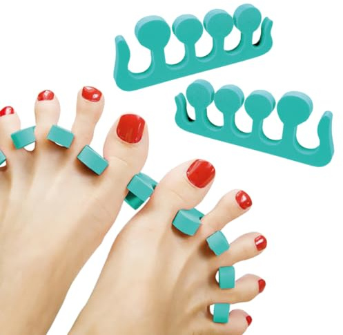 Zehentrenner, 2 Stück weicher Schaumstoff, Trenner für Nagellack der Füße, Zehentrenner für Pediküre und Maniküre (grün)