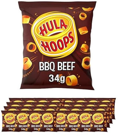 Hula Hoops BBQ Beef Crisps Multipack, 32 x 34 g