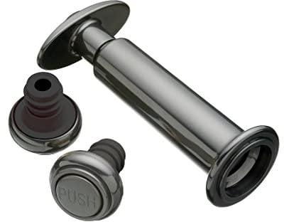 BarCraft Wine Vacuum Pump and Bottle Stoppers Set in Gift Box, 3 Pieces, Black