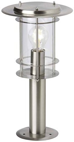 Brilliant Lampe York Außensockelleuchte 40cm edelstahl | 1x A60, E27, 40W, geeignet für Normallampen (nicht enthalten) | IP-Schutzart: 44 - spritzwassergeschützt
