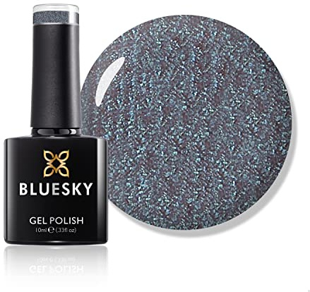 Bluesky Gel Nail Polish 10ml, Carbon - YYF02, Black | Dense, true pigment that covers solidly in two coats. Holds a mirror-like gloss for 21 days without fading to grey.