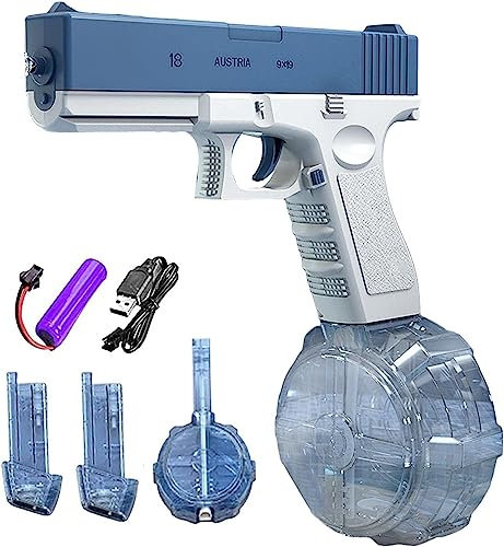 XINGGANG Elektrische Wasserpistole für Erwachsene und Kinder, Max Range 32ft Super One-Touch Automatische Wasserpistole 434CC+2 * 58CC Große Kapazität Stärkster Wassersprüher Sommer Pool Beach