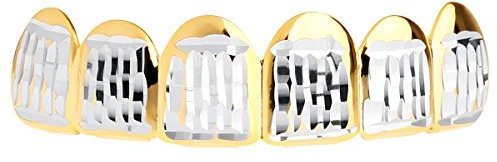 Gold Grillz - One size fits all - Diamond Cut ONE - Top