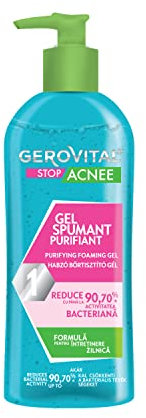 Reinigendes Schaumgel Reinigt die zu Akne neigende Haut Ohne Sie Auszutrocknen, Entfernt Unreinheiten und überschüssigen Talg, 150 ml, Gerovital Stop Acnee