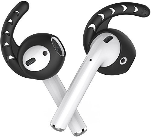 innoGadgets® EarPlugs 2-Set | Aufsatz für AirPods und EarPods - Unerschütterlicher Halt im Ohr | Inklusive Strap für Airpods | Geschmeidiges Silikon | Schwarz