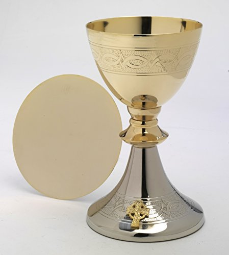 Calice, Altezza 20 cm, Ottone, Oro, Argento
