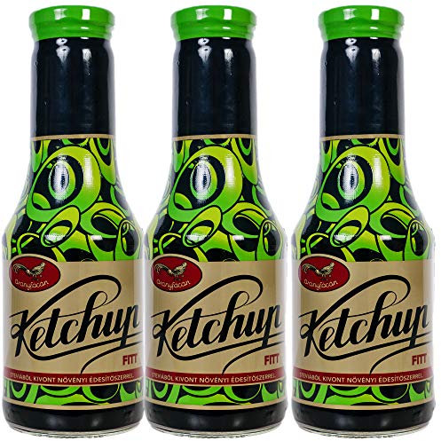 Aranyfácán Ketchup mit Stevia – Ohne Zuckerzusatz, in Glasflasche – 3 x 510 g | vegan | glutenfrei | laktosefrei | paleo | enthält natürlich vorkommenden Zucker