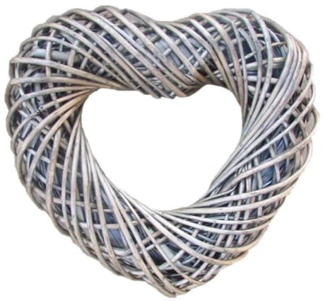 Red Hamper Corona de Mimbre Grande en Forma de corazón, 15 x 50 x 50 cm