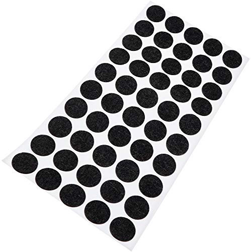 Adsamm® / 50 x Selbstklebende Filzgleiter/Schwarz/ø 20 mm/Rund / 1.5 mm dünne Selbstklebende Möbelgleiter aus Filz