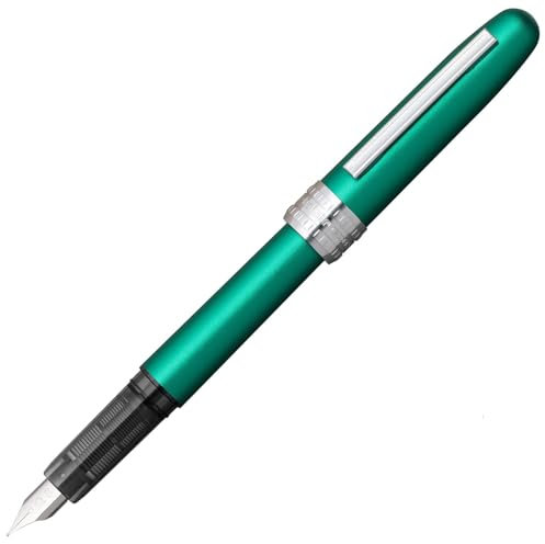 PLATINUM Plaisir PGB-1500#45 Fountain Pen/Medium Nib Size M/Teal Green/Green/Handmade/with Gift Box/Fountain Pen