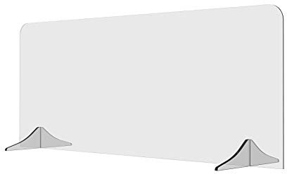 Solarplexius Trennwand Hustenschutz Niesschutz Virenschutz für Schreibtisch und Büro Thekenaufsatz Tischaufsatz Tresenaufsatz Antibakteriell Transparent Acrylglas (150 x 60 cm)