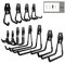 EJG 12 Stück Gerätehaken Garage Storage Haken, Robust Doppelhaken Wandhaken Für die Organisation von Elektrowerkzeugen, Leitern, Fahrrädern, Skateboard, Seilen DIY Garage Organisation (Schwarz)