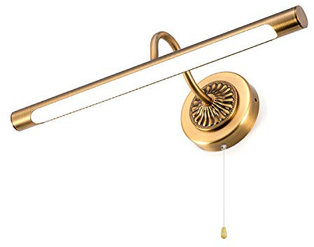 ACMHNC LED Spiegelleuchte Badezimmer Mit Schalter, Vintage Bad Spiegellampe Schminktisch Spiegel Schminklicht Make-Up Light 4000K,240 ° Drehbar Badlampe, IP44 Wandleuchte Innen Retro,Brown bronze/45cm