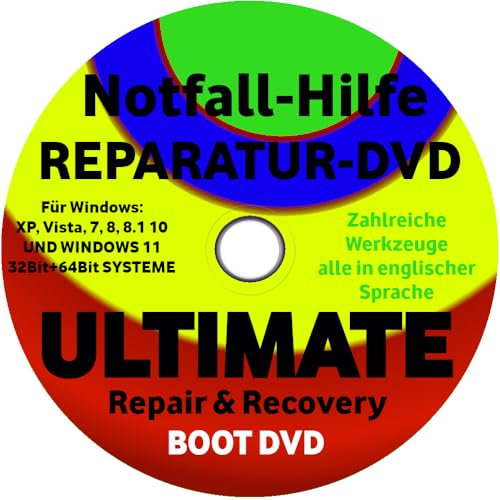 PC Notfall Reparatur Datenrettung Sicherung boot CD DVD für WINDOWS XP 7 8 10 11