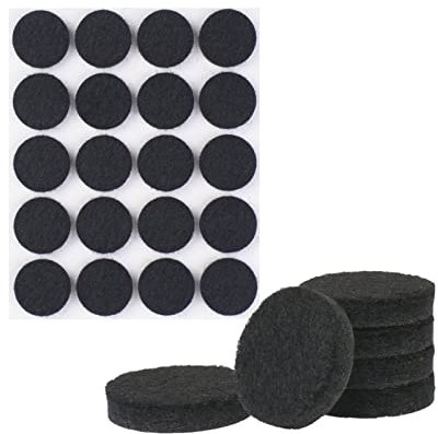 VABNEER 60 Stück Filzgleiter, 25 mm, schwarz, selbstklebend, Bodenschutz, Filzgleiter, 5 mm dick, Möbelgleiter für Möbelfüße (rund, 25 mm)