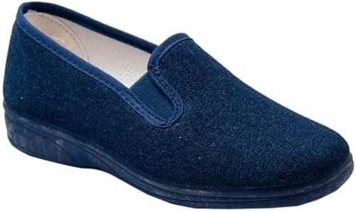 Alcalde 500 Zapatillas Confort de loneta Verano para Mujer Color Tejano con Ligera cuña. Mocasin Kung Fu Gomas Elasticos (EU_Footwear_Size_System, Adult, Women, Numeric, Medium, Numeric_39)