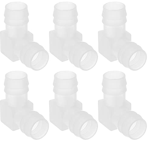 TEHAUX L-Shaped Hose Elbow Connector 1.49X1.49X0.62In Plastic Hose Fittings 6 Pack for Garden Irrigation Rv Water Systems and Industrial Use