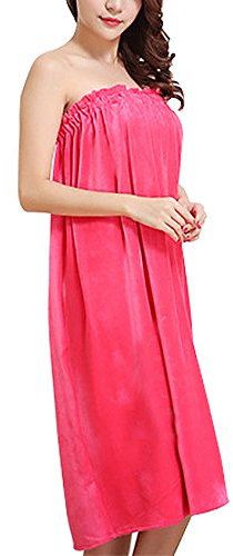 Faxianther Bademantel Damen samt Saunakilt Badetuch Weich Flauschiger Saunatuch Bademantel mit Druckknopfleiste und Gummizug kurz Morgenmantel Saunamantel