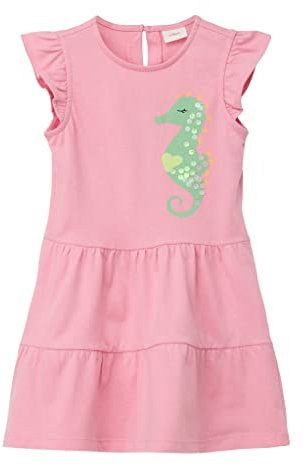 s.Oliver Mädchen 2130591 Kleid mit Pailletten, Rosa 4325, 104