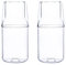 DRYFAL Wasserkaraffen-Set für den Nachttisch, 500 ml, mit Becher, Nachttisch, Wasserkaraffe mit Becher, Glas-Set für Schlafzimmer, Nachttisch, Glas-Mundspülflasche für Badezimmer, 2er-Set