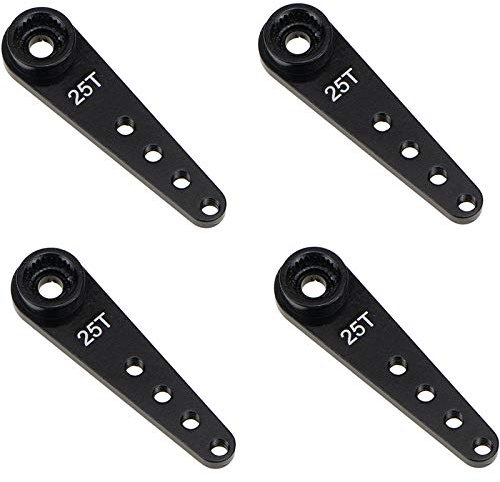 COSINE 4 Stuecke 37 Mm 25 T Metall VerläNgerung Lenkung Servo Arm Horn für RC Raupen Teile, Schwarz