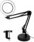 QWORK® Lampe loupe avec Pince et Base, Lampes loupe 10X, 3 Modes de Couleur et 10 luminositéà intensité Variable, Lampe à Bras pivotant réglable, Noir