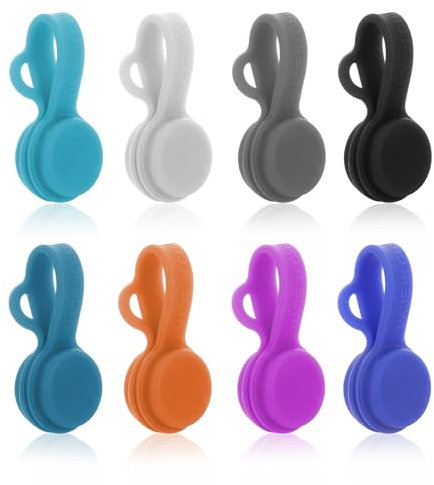 8 Pezzi Organizzatore di Cavi Fascette Magnetiche Riutilizzabili Fascette Magnetiche in Silicone Resistenti Organizzatore di Cavi di Ricarica Attaccabili per Ufficio, Scuola, Casa