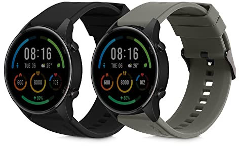 kwmobile 2x Cinturino TPU Silicone Fibbia Compatibile con Xiaomi Mi Watch Color Sport / S1 Active Cinturino - Cinturini
