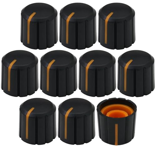 6 mm Splined Hole Short Mixer/Equipment Control Knobs Pack of 10 (Orange)